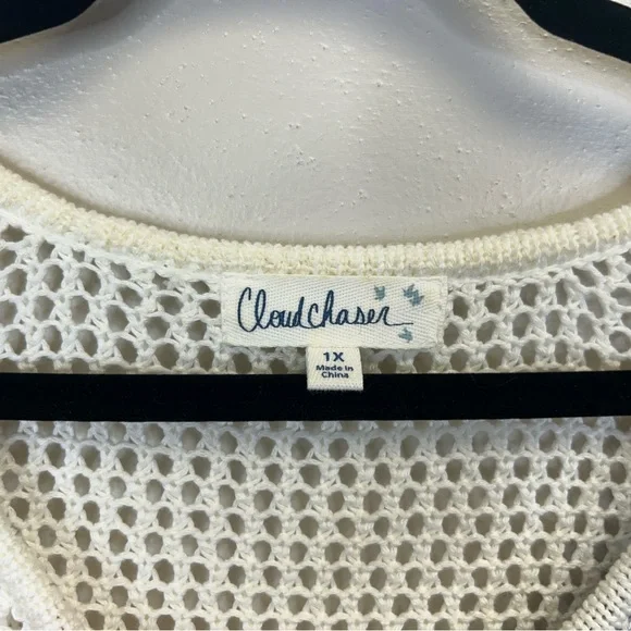 Cloud Chaser 1X Womens Knit American Flag Fringe Tank Top USA Summer Patriotic - Picture 4 of 9